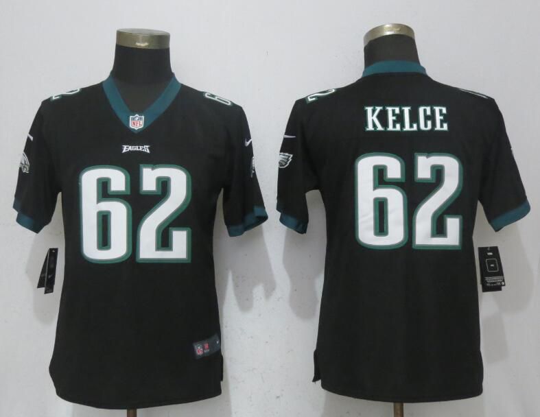Women Philadelphia Eagles #62 Kelce Black Vapor Untouchable Nike Player NFL Jerseys